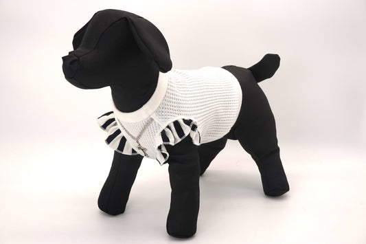 Luxuryトップス edition_WHITE&STRIPEフリル_sizeorder