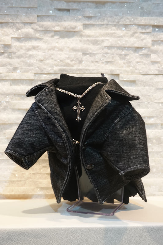 Luxuryジャケットedition_デニム-BLACK & インナーワンピース-ensemble_sizeorder