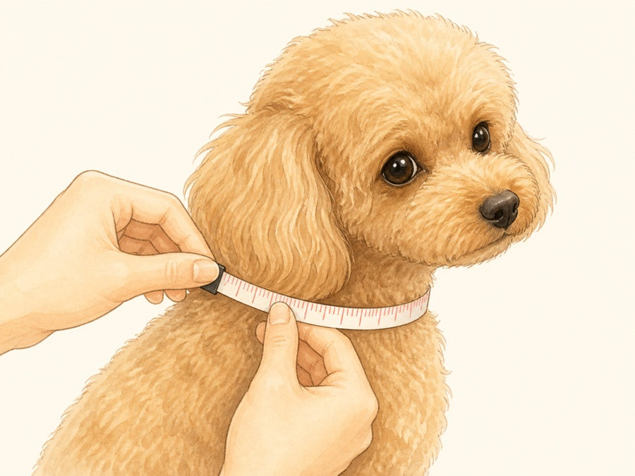 首回りを測るイラスト